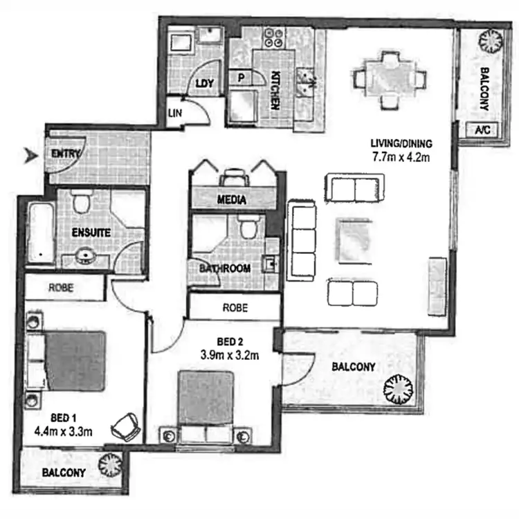 Floorplan of Homely apartment listing, 533/28 Danks Street, Waterloo NSW 2017