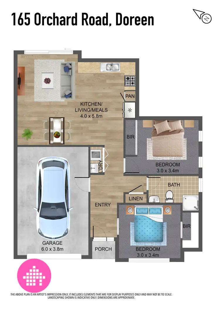 Floorplan of Homely townhouse listing, 165 Orchard Road, Doreen VIC 3754