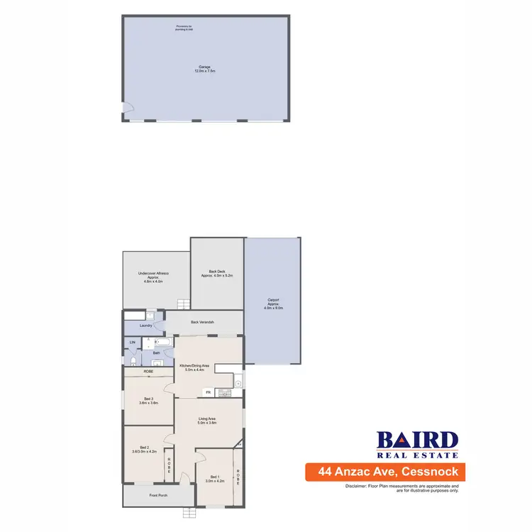 Floorplan of Homely house listing, 44 Anzac Avenue, Cessnock NSW 2325