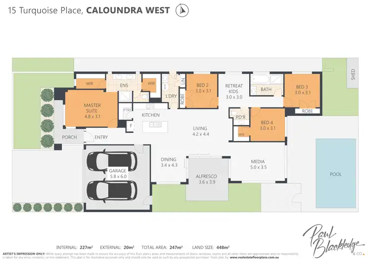 Floorplan of Homely house listing, 15 Turquoise Place, Caloundra West QLD 4551