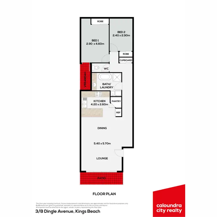 Floorplan of Homely unit listing, 3/8 Dingle Avenue, Caloundra QLD 4551