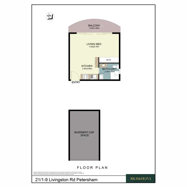 Floorplan of Homely studio listing, 21/1 Livingstone Road, Petersham NSW 2049