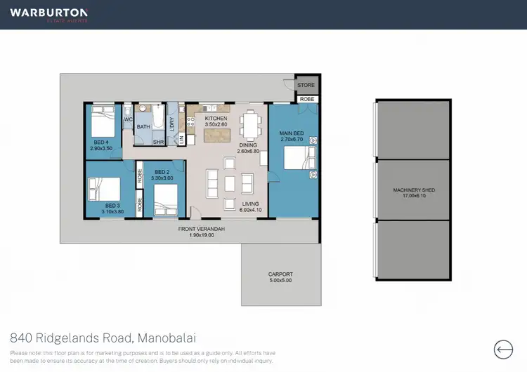 Floorplan of Homely rural property listing, 840 Ridgelands Road, Manobalai NSW 2333