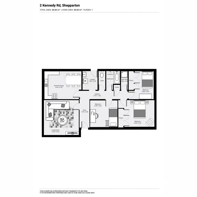Floorplan of Homely house listing, 2 Kennedy Road, Shepparton VIC 3630