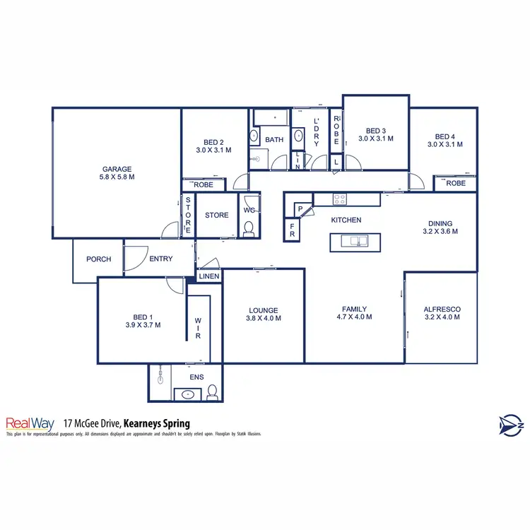 Floorplan of Homely house listing, 17 McGee Drive, Kearneys Spring QLD 4350