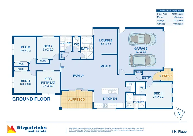 Floorplan of Homely house listing, 1 Ki Place, Gobbagombalin NSW 2650