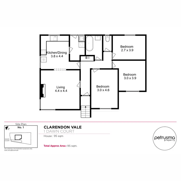 Floorplan of Homely house listing, 1 Dawn Court, Clarendon Vale TAS 7019