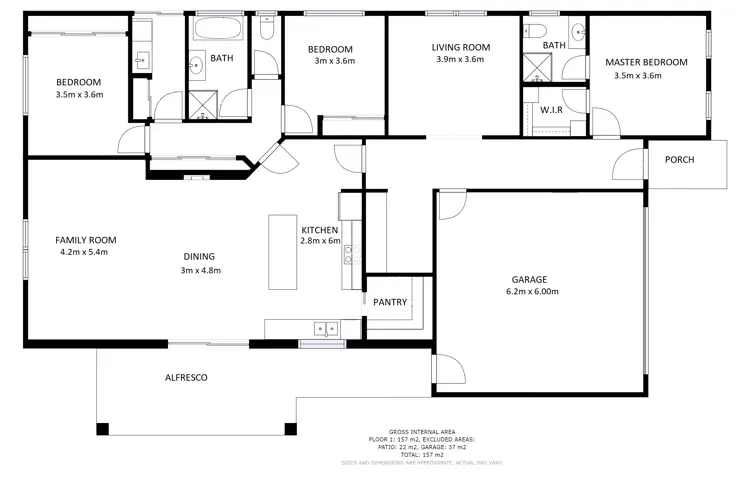 Floorplan of Homely house listing, 15 Grieve Way, Wodonga VIC 3690