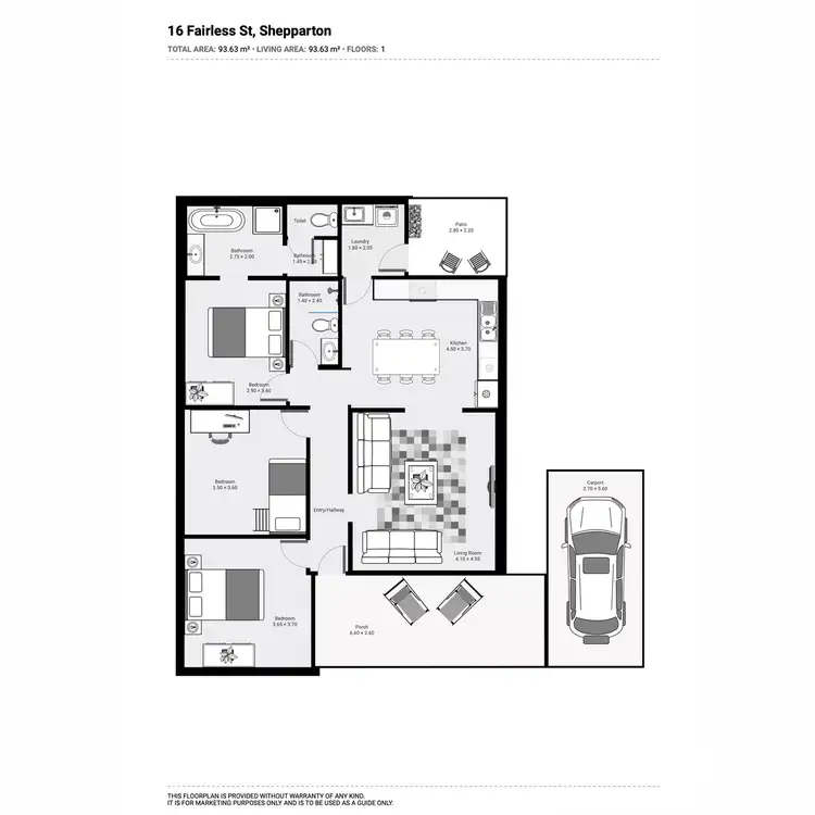 Floorplan of Homely house listing, 16 Fairless Street, Shepparton VIC 3630