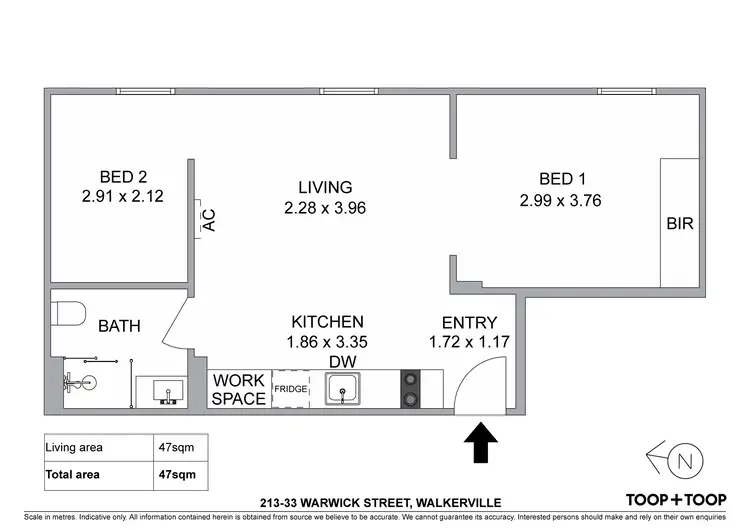Floorplan of Homely apartment listing, 213/33 Warwick Street, Walkerville SA 5081