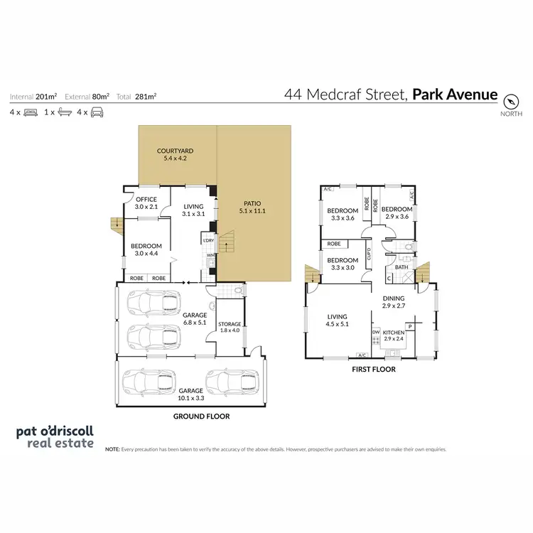 Floorplan of Homely house listing, 44 Medcraf Street, Park Avenue QLD 4701