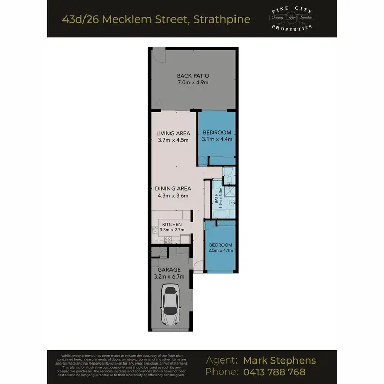 Floorplan of Homely townhouse listing, 43D/26-38 Mecklem Street, Strathpine QLD 4500