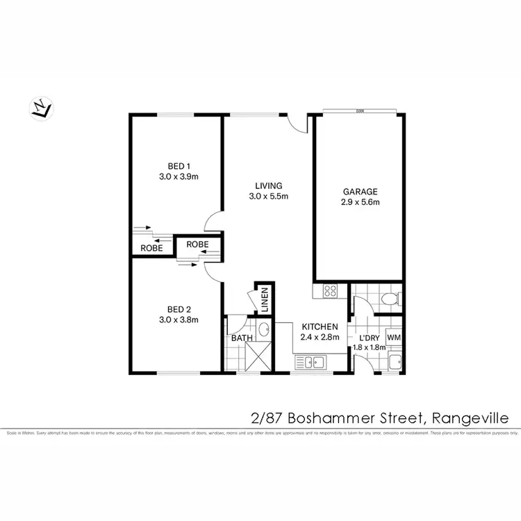 Floorplan of Homely unit listing, 2/87 Boshammer Street, Rangeville QLD 4350