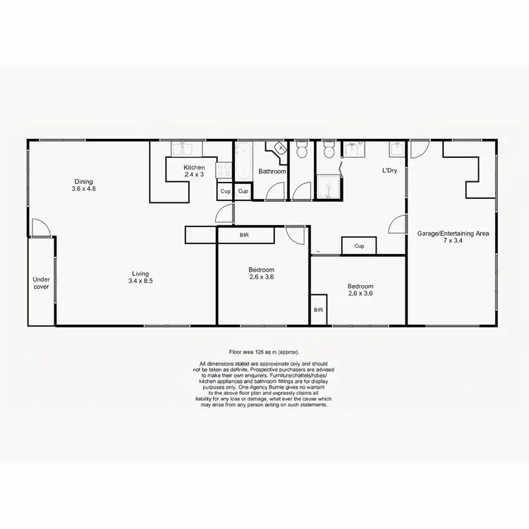 Floorplan of Homely unit listing, 1/7 Park Street, Wynyard TAS 7325