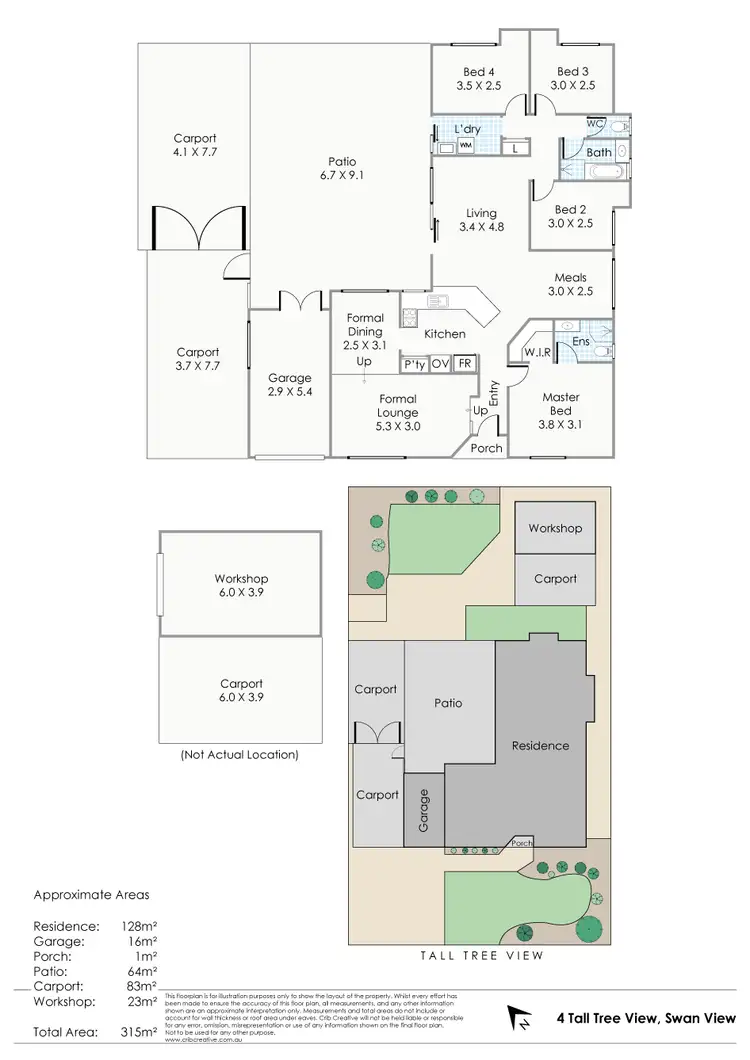 Floorplan of Homely house listing, 4 Tall Tree View, Swan View WA 6056