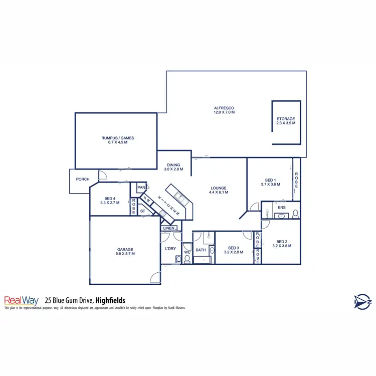 Floorplan of Homely house listing, 25 Blue Gum Drive, Highfields QLD 4352