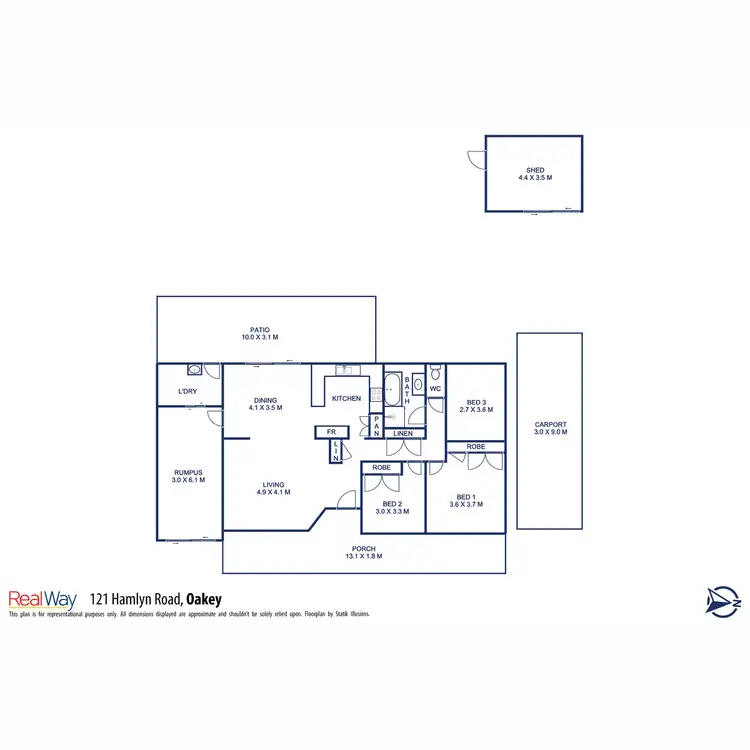 Floorplan of Homely house listing, 121 Hamlyn Road, Oakey QLD 4401