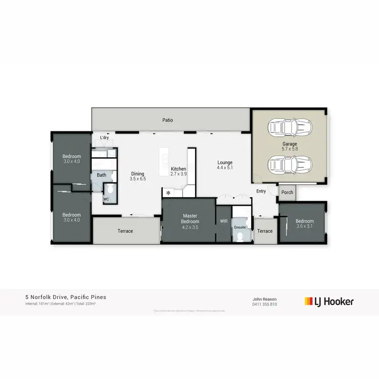 Floorplan of Homely house listing, 5 Norfolk Drive, Pacific Pines QLD 4211