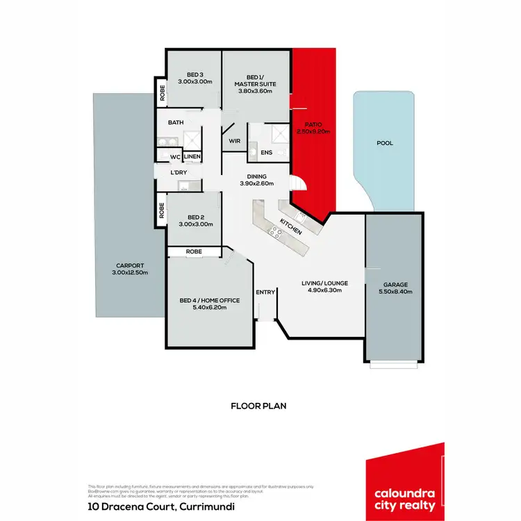 Floorplan of Homely house listing, 10 Dracena Court, Currimundi QLD 4551