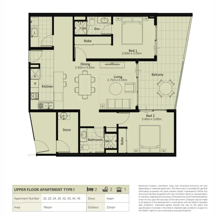 Floorplan of Homely apartment listing, 202/50 Pimlico Crescent, Wellard WA 6170