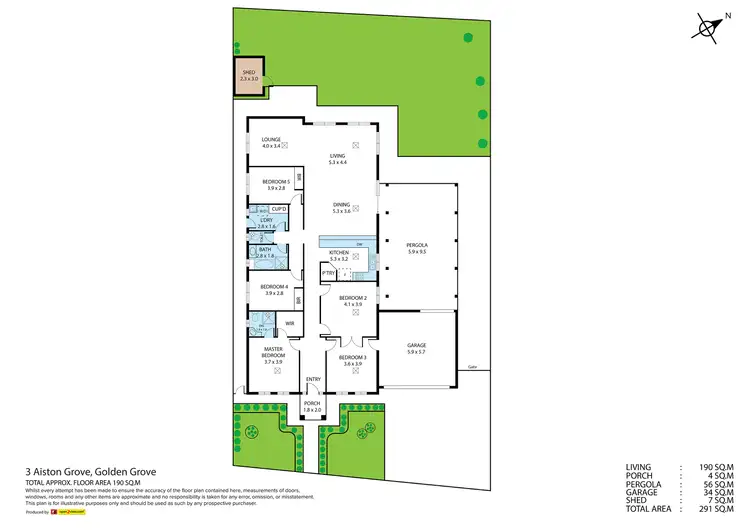 Floorplan of Homely house listing, 3 Aiston Grove, Golden Grove SA 5125