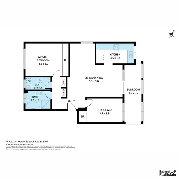 Floorplan of Homely unit listing, 5/214 Keppel Street, Bathurst NSW 2795