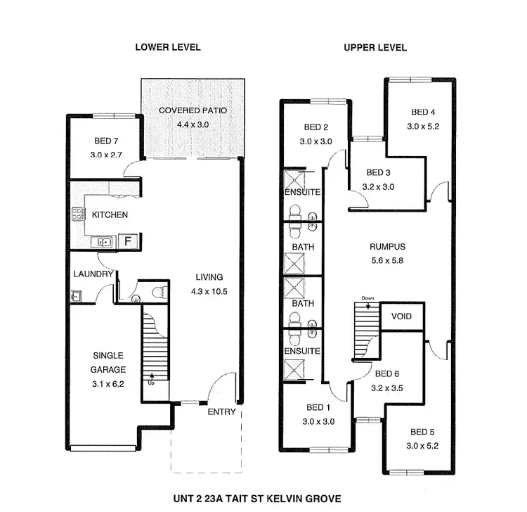 Floorplan of Homely block of units listing, 1-3/23A Tait Street, Kelvin Grove QLD 4059