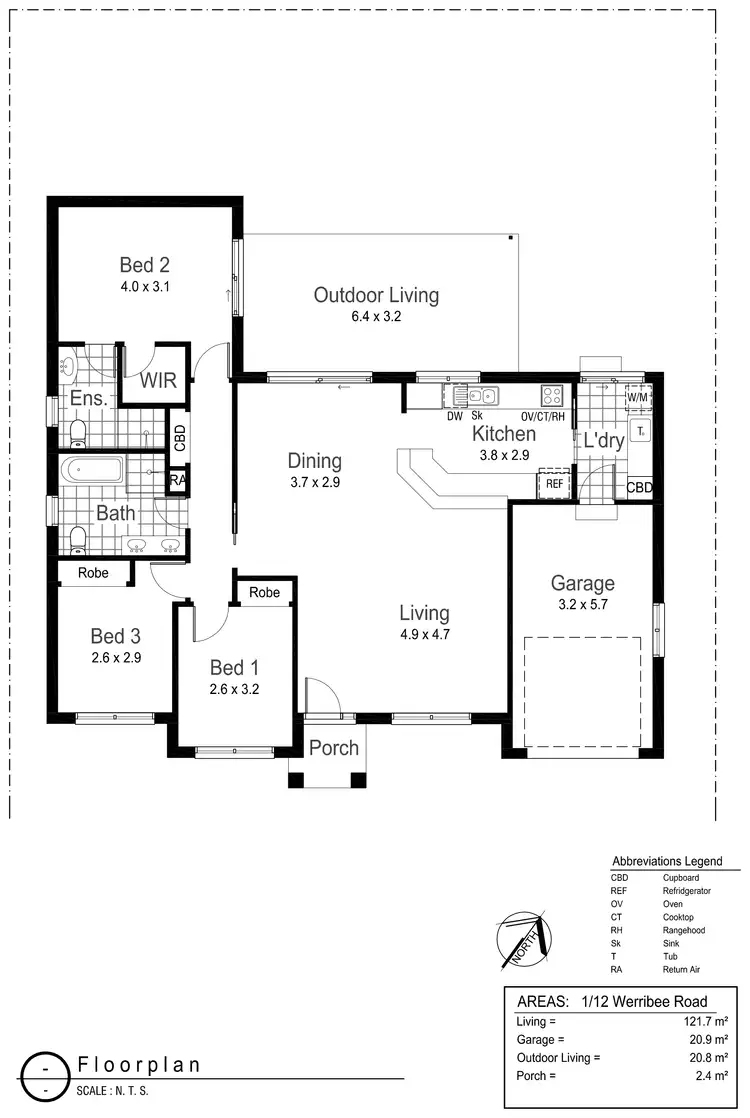 Floorplan of Homely unit listing, 1/12 Werribee Road, Bourkelands NSW 2650
