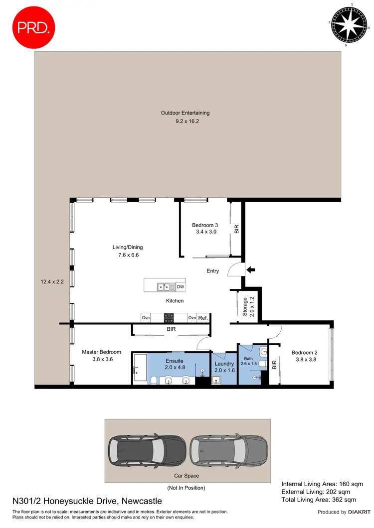 Floorplan of Homely apartment listing, 301/2 Honeysuckle Drive, Newcastle NSW 2300