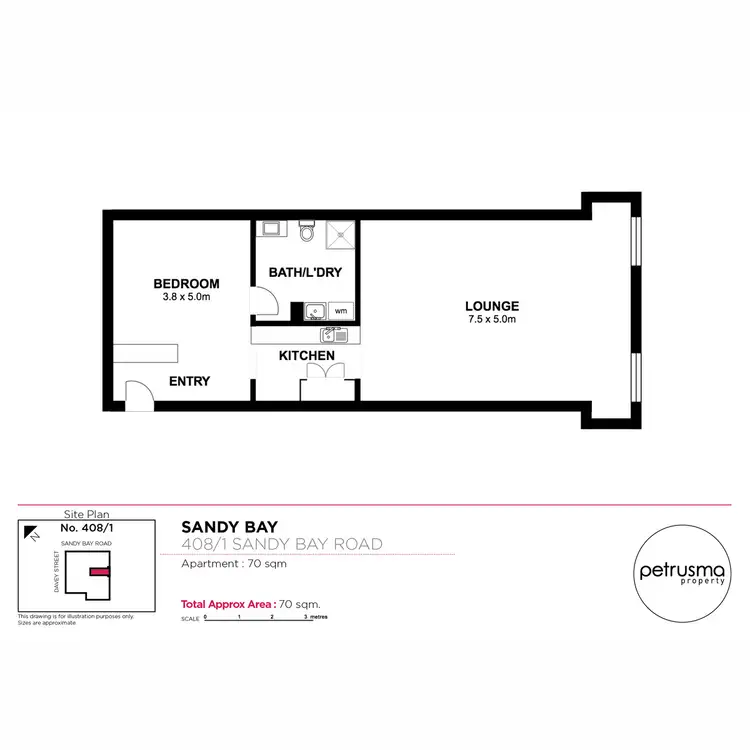 Floorplan of Homely apartment listing, 408/1 Sandy Bay Road, Hobart TAS 7000