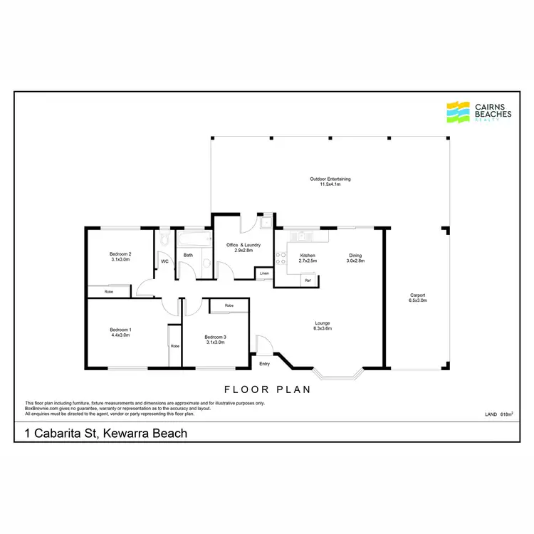 Floorplan of Homely house listing, 1 Cabarita Street, Kewarra Beach QLD 4879