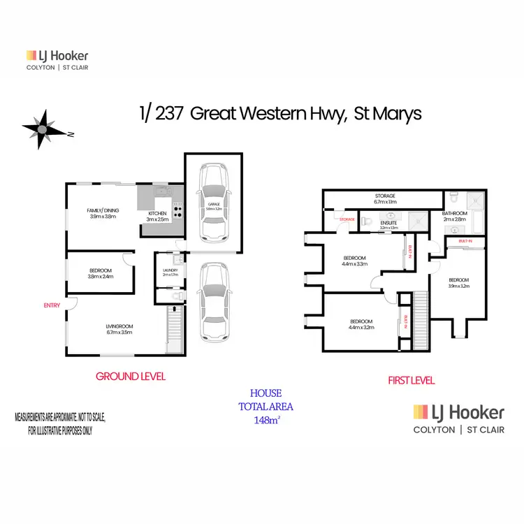 Floorplan of Homely townhouse listing, 1/237 Great Western Highway, St Marys NSW 2760