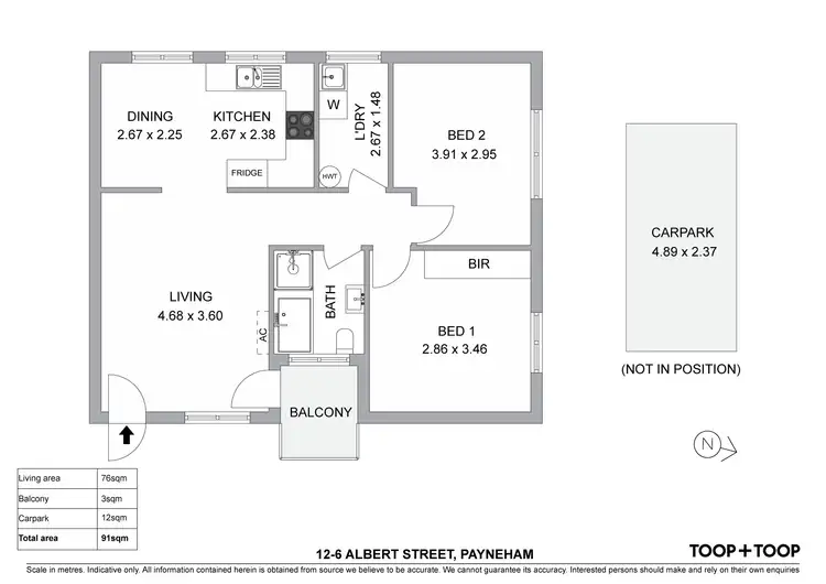 Floorplan of Homely unit listing, 12/6 Albert Street, Payneham SA 5070