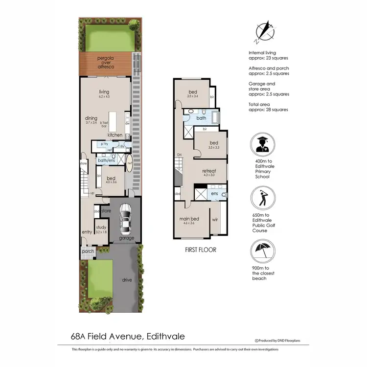 Floorplan of Homely townhouse listing, 68A Field Avenue, Edithvale VIC 3196