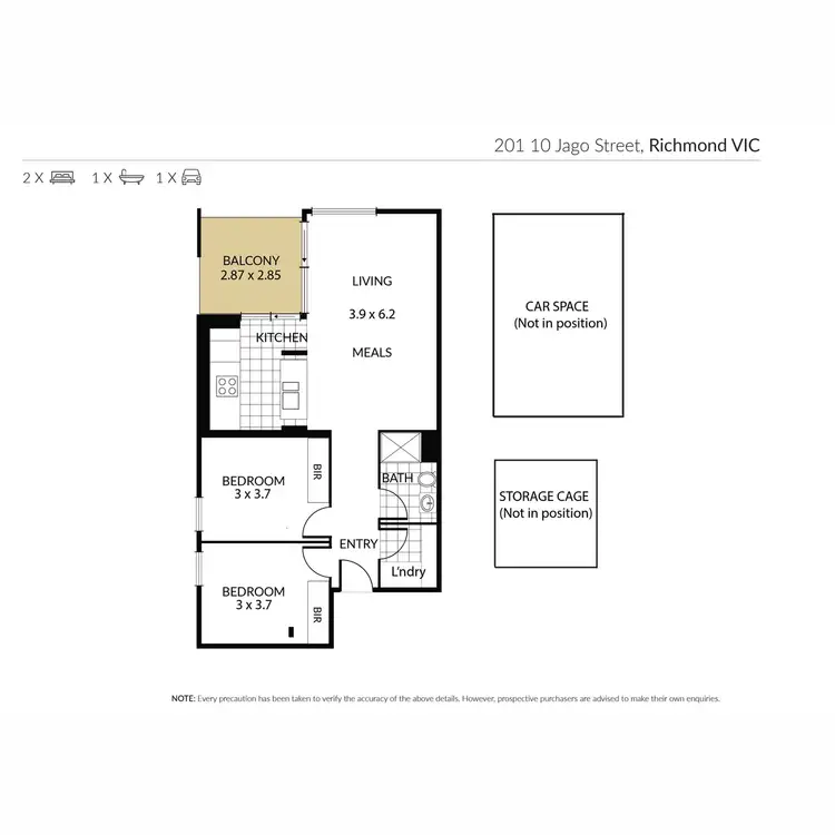 Floorplan of Homely apartment listing, 201/10 Jago Street, Richmond VIC 3121
