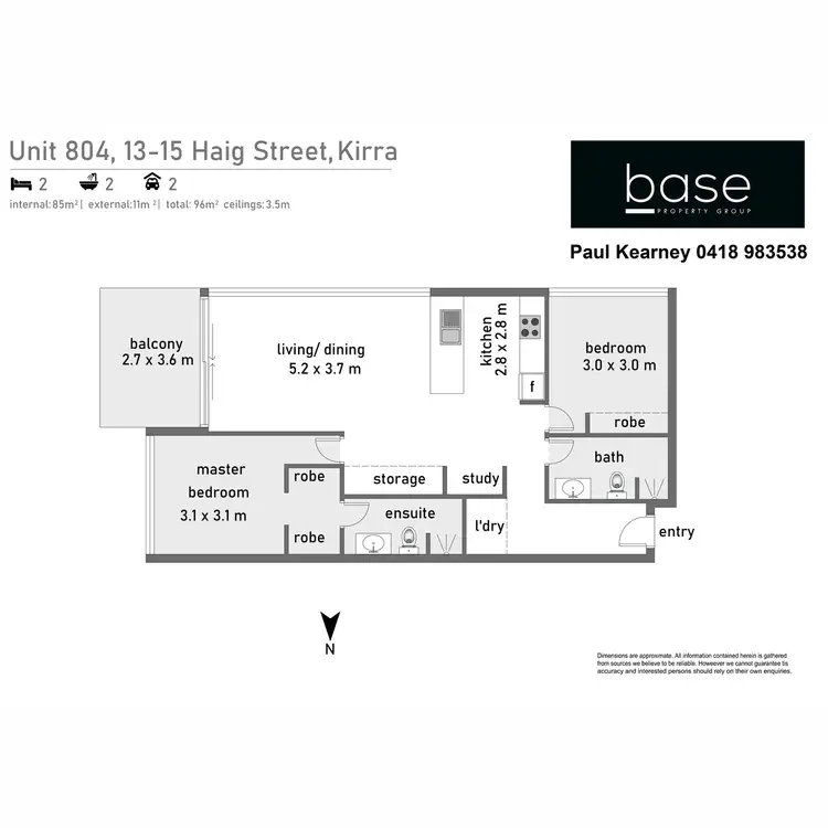 Floorplan of Homely apartment listing, 804 "Zinc" 13-15 Haig Street, Kirra QLD 4225