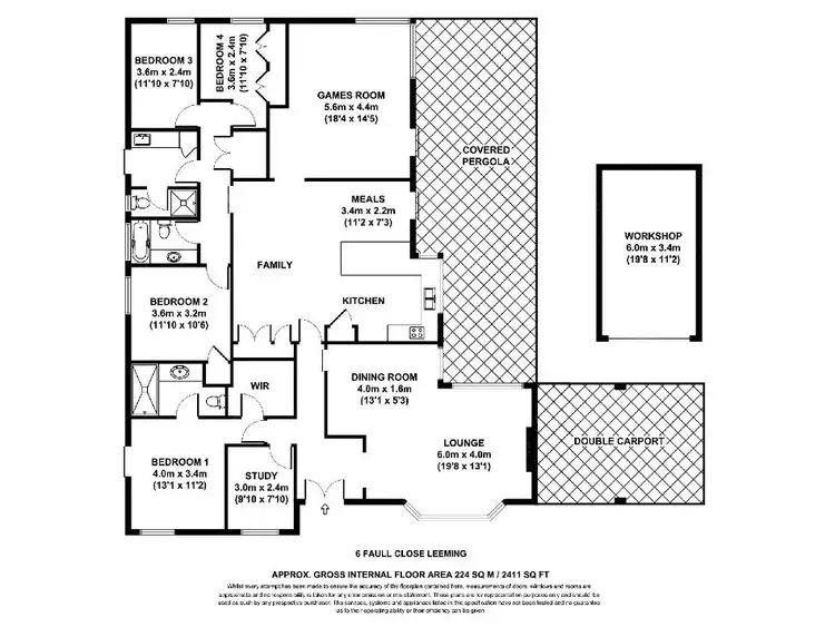 Floorplan of Homely house listing, 6 Faull Close, Leeming WA 6149