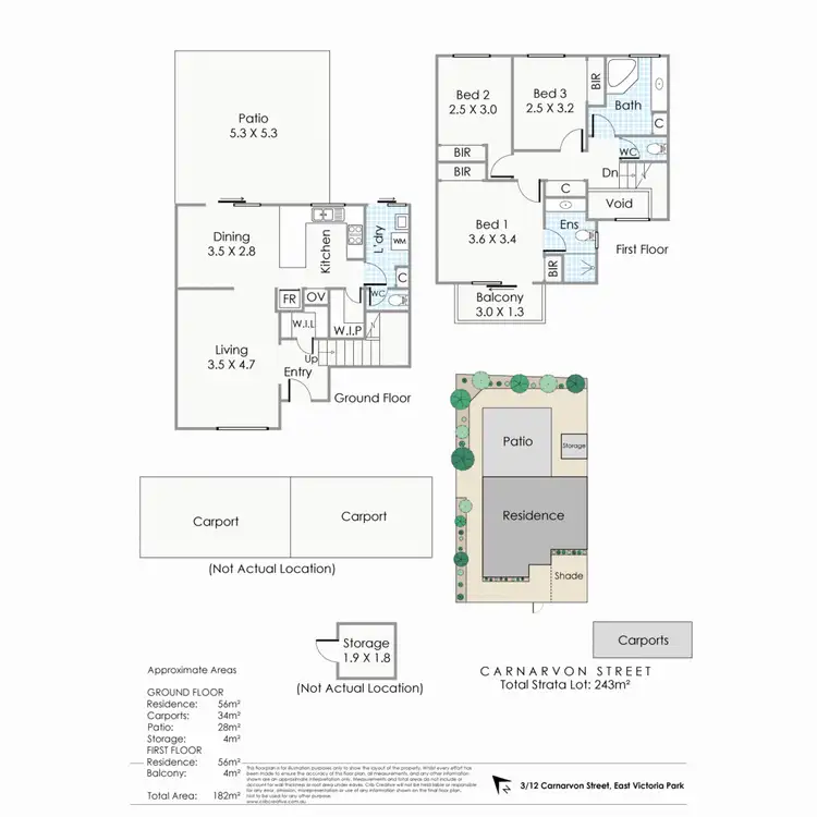 Floorplan of Homely townhouse listing, 3/12 Carnarvon Street, East Victoria Park WA 6101