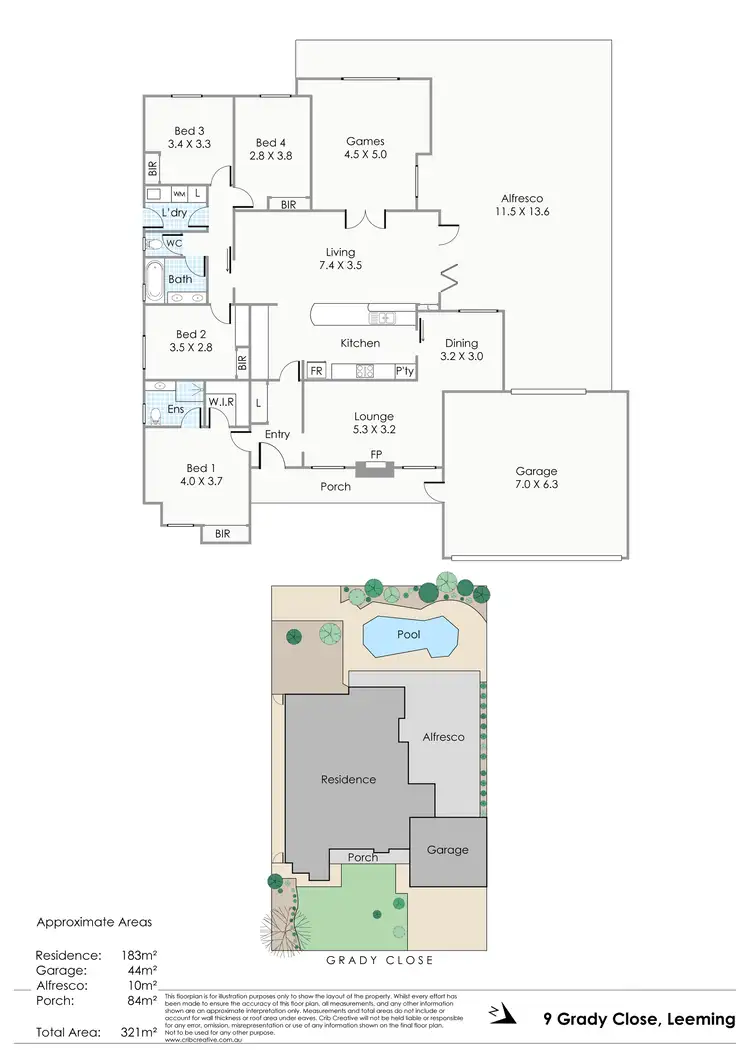 Floorplan of Homely house listing, 9 Grady Close, Leeming WA 6149