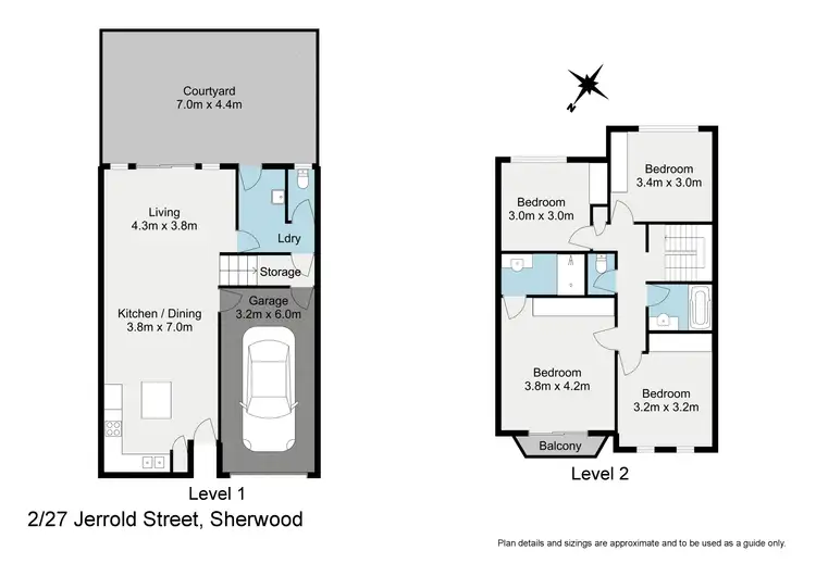 Floorplan of Homely townhouse listing, 2/27 Jerrold Street, Sherwood QLD 4075
