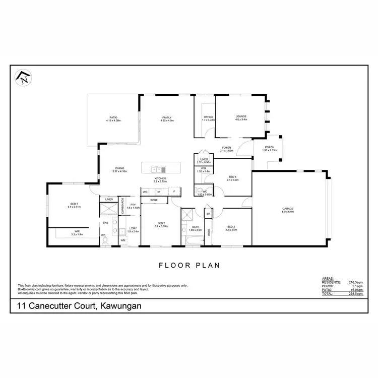 Floorplan of Homely house listing, 11 Canecutter Court, Kawungan QLD 4655