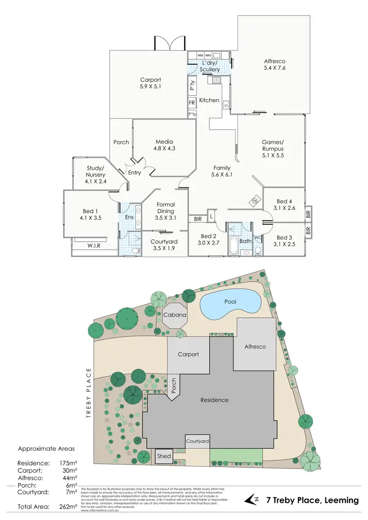 Floorplan of Homely house listing, 7 Treby Place, Leeming WA 6149