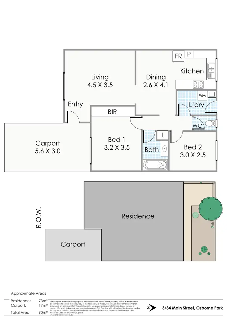 Floorplan of Homely villa listing, 3/34 Main Street, Osborne Park WA 6017