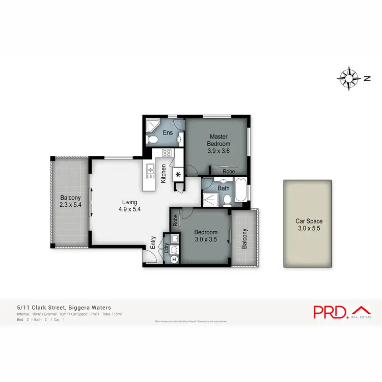 Floorplan of Homely unit listing, 5/11 Clark Street, Biggera Waters QLD 4216
