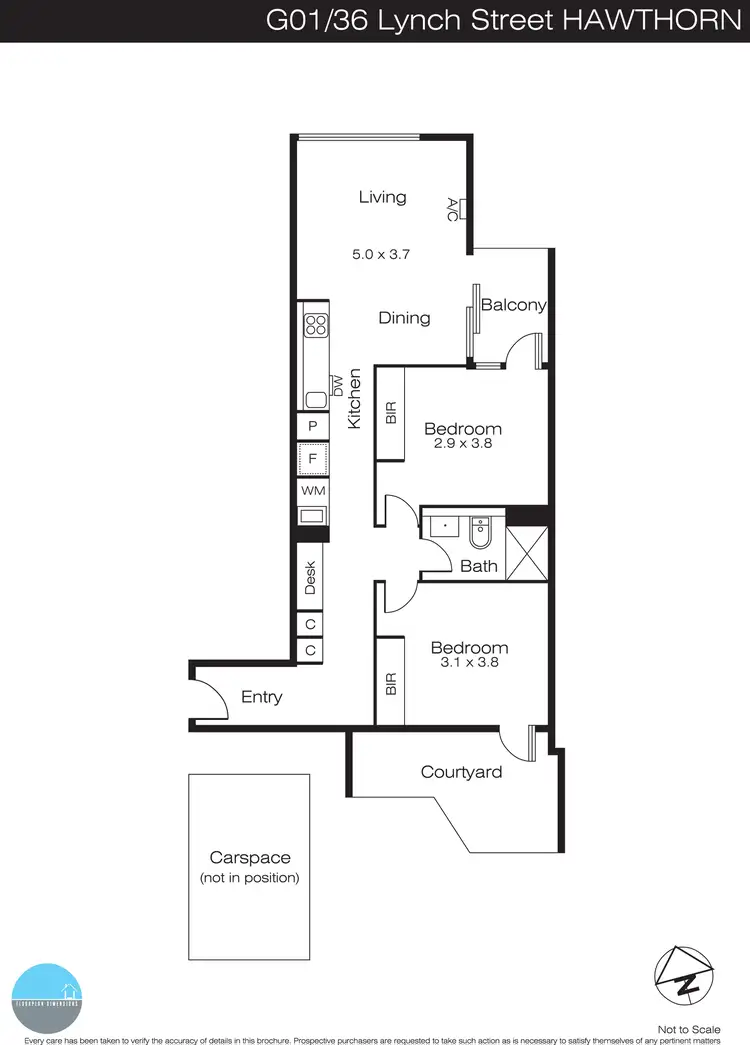 Floorplan of Homely apartment listing, G01/36 Lynch Street, Hawthorn VIC 3122