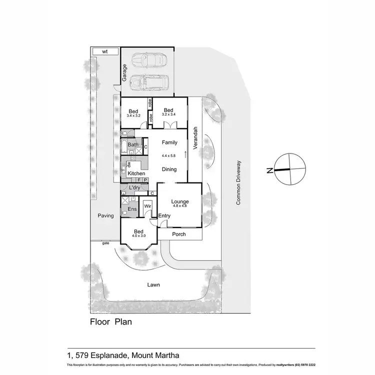 Floorplan of Homely unit listing, 1/579 Esplanade, Mount Martha VIC 3934