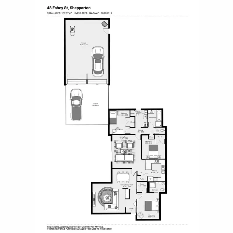 Floorplan of Homely house listing, 48 Fahey Street, Shepparton VIC 3630
