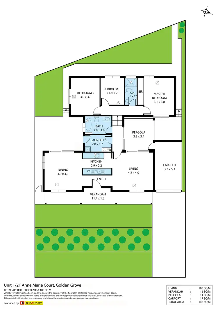 Floorplan of Homely unit listing, 1/21 Anne Marie Court, Golden Grove SA 5125