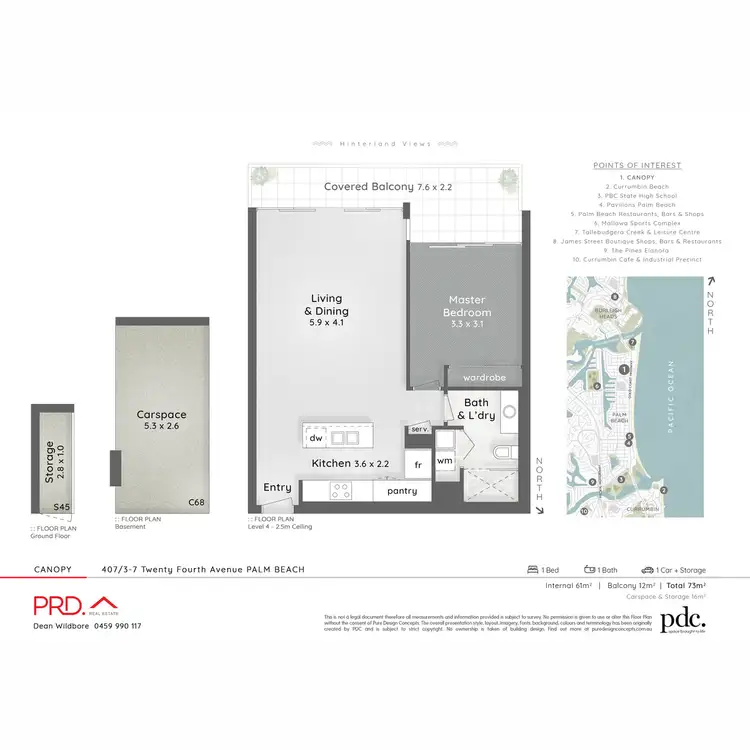 Floorplan of Homely apartment listing, 407/3-7 Twenty Fourth Avenue, Palm Beach QLD 4221