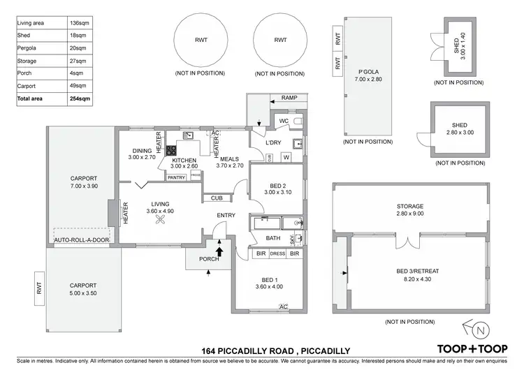 Floorplan of Homely house listing, 164 Piccadilly Road, Piccadilly SA 5151